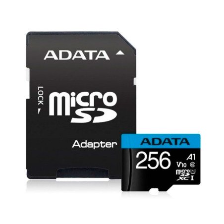 ADATA | AUSDX256GUICL10A1-RA1 | ADATA Tarjeta Micro SD De Memoria Premier Con Adaptador