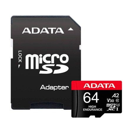 ADATA | AUSDX64GUI3V30SHA2-RA1 | MICRO SD 64GB DXC/SDHC UHS - ALTA RESISTENCIA V30- hasta 100 MB/80 MB por