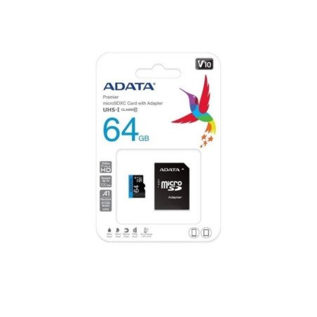 ADATA | AUSDX64GUICL10A1-RA1 | ADATA Memoria Flash Premier 64GB MicroSDXC UHS-I Clase 10 COLOR