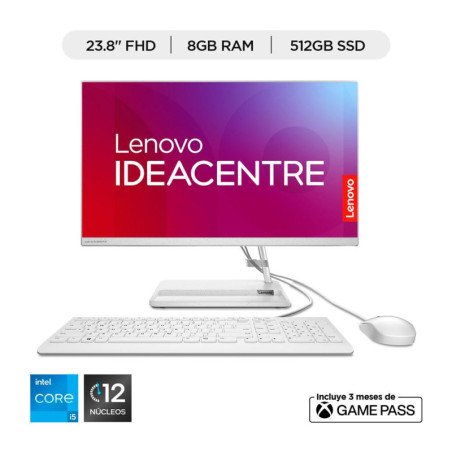 LENOVO | F0GH0101LD_X | Todo en uno Lenovo IC 3 24IAP7 Intel core i5 12450H 23,8 Pulgadas FHD Memoria 8GB Estado Solido 512GB