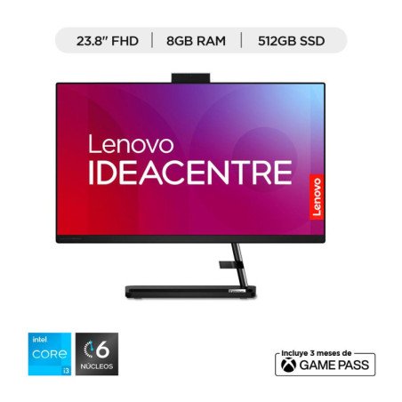 LENOVO | F0GH0109LD | Todo en uno Lenovo IC 3 24IAP7 Intel Core i3 1215U 23,8 Pulgadas FHD Memoria 8GB Estado Solido 512GB