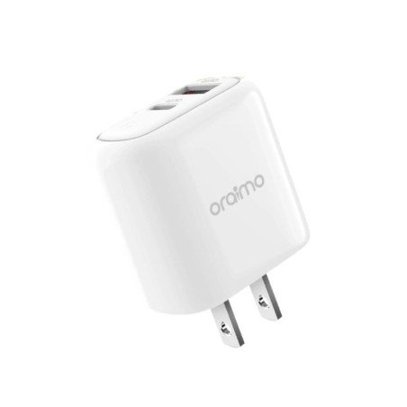 ORAIMO | OCW-A94D+L53-WHITE | Adaptador Cargador Rápido De 2 Puertos Oraimo kit US OCW-E94D + Cable L53 White