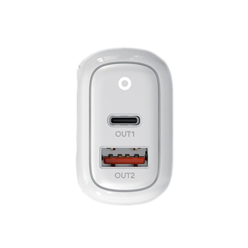 ORAIMO | OCW-A94D+L53-WHITE | Adaptador Cargador Rápido De 2 Puertos Oraimo kit US OCW-E94D + Cable L53 White