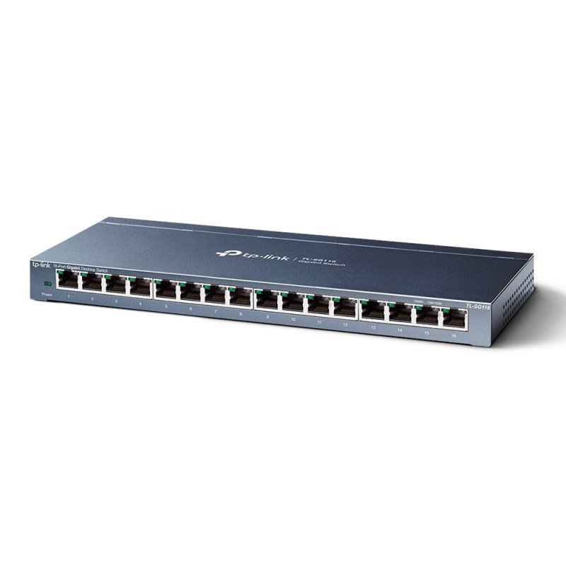 TPLINK | TL-SG116 | Switch 16 Puertos Gigabit Desktop 16 puetos Gigabit RJ45 SPEC: Caja de acero para Desktop, Plug and