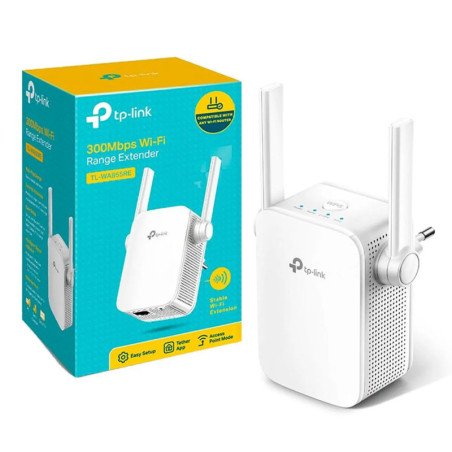 TPLINK | TL-WA855RE | Extensor de Rango TPLINK Inalámbrico, Conector de Pared 300Mbps 2 Antenas Externas COLOR