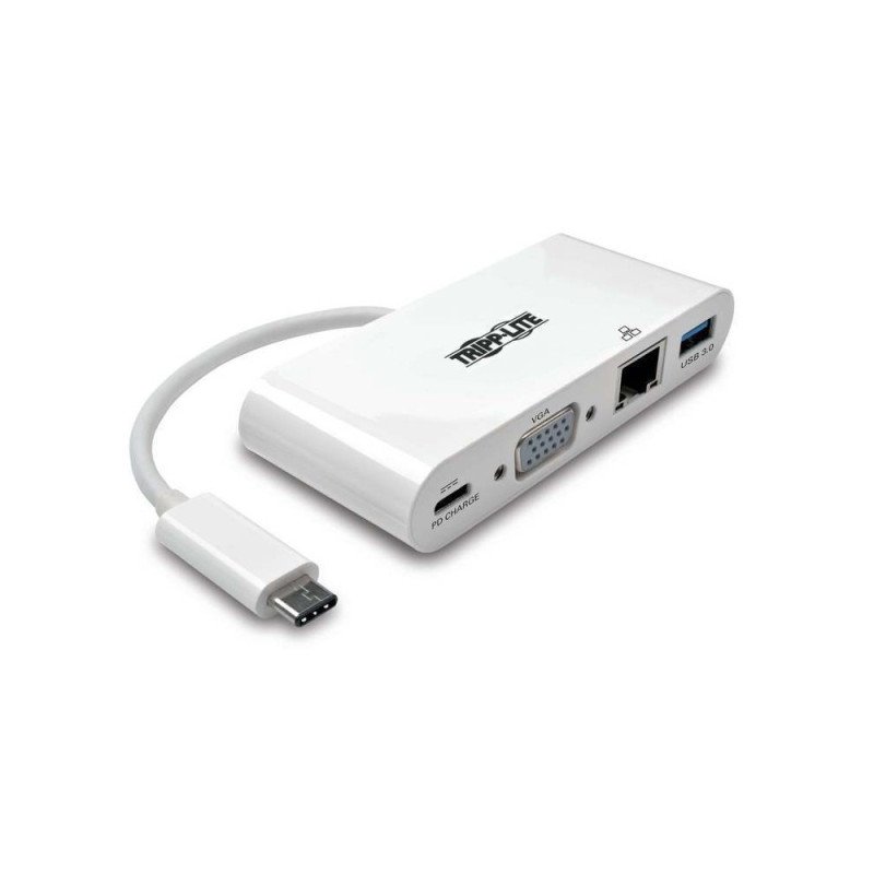 TRIPPLITE | U444-06N-VGU-C | ADAPTADOR Multipuerto USB-C, VGA, Puerto USB-A, GbE, Carga PD,