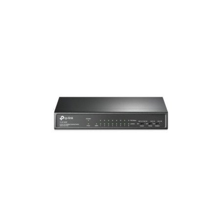 TPLINK | TL-SF1009P | Switch TPLINK PoE de escritorio de 9 puertos a 10/100 Mbps con PoE + de 8 puertos, 8 puertos PoE + de