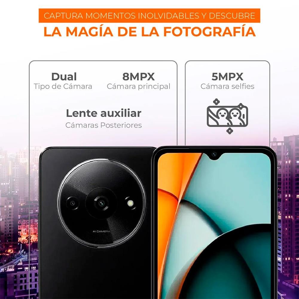 XIAOMI | 2312CRNCCL-4+128GB-Midnight Black | Celular Redmi A3 Negro Ocaso 4GB +