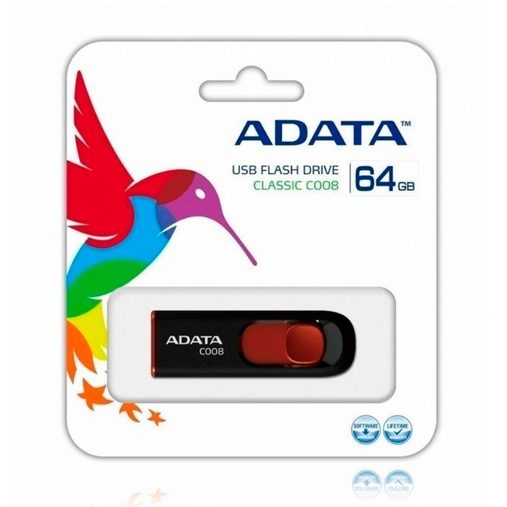 ADATA | AC008-64G-RKD | ADATA Memoria USB 2.0 64GB Retractil COLOR