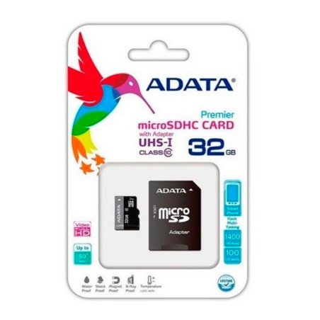 ADATA | AUSDH32GUICL10-RA1 | Memoria Micro SD Adata con Adaptador SD Class 10UHS