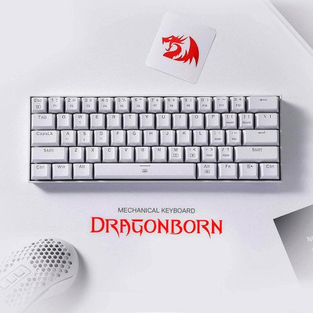 Teclado Gamer REDRAGON Dragonborn K630 RGB Switch Rojo (Blanco)