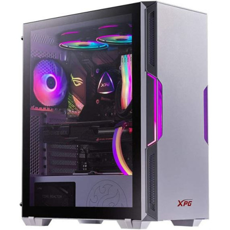 ADATA | STARKER-WHCWW | Chasis gamer XPG by ADATA STARKER Blanco / ATX / Vidrio templado X1 / 1 Fan cooler ARGB + 1 Fan Cooler