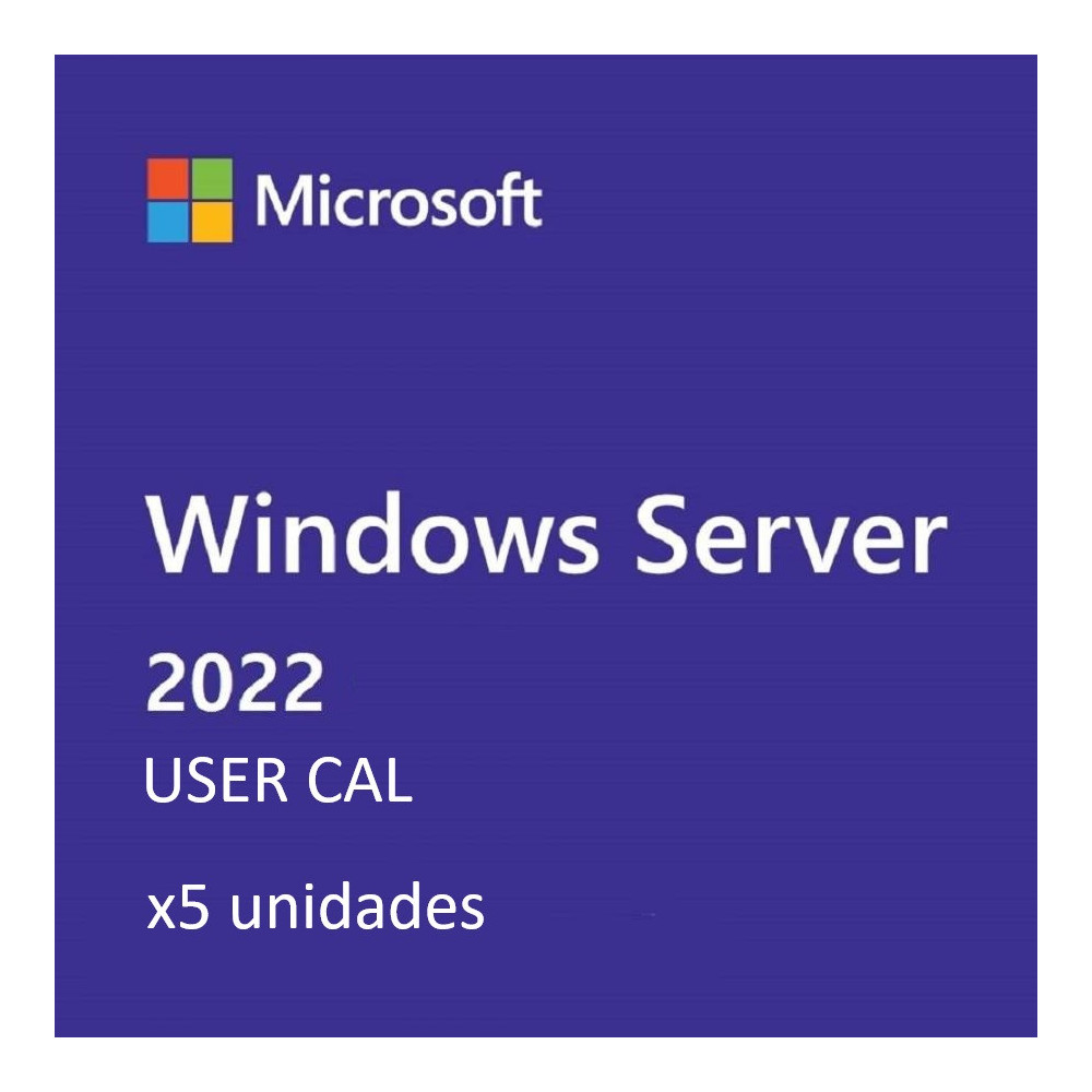 Compra Microsoft Windows Server User CAL 2022 x5 unidades