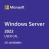 Compra Microsoft Windows Server User CAL 2022 x5 unidades